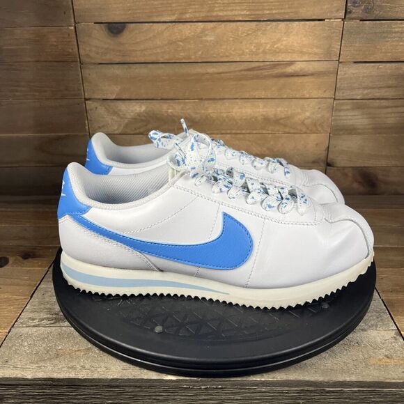 Nike Cortez Women’s Size 8.5 Sneakers White/University Blue Lace Up Sneakers - Picture 1 of 11